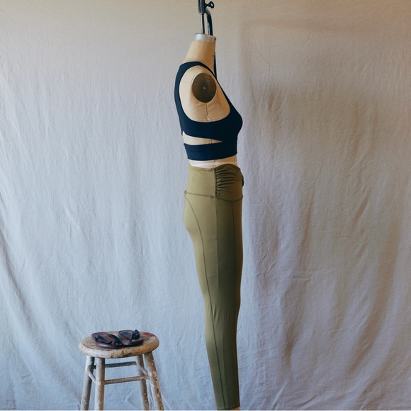 Free People Movement Breathe Deeper Leggings in Dusted Military - Picture 7 of 12